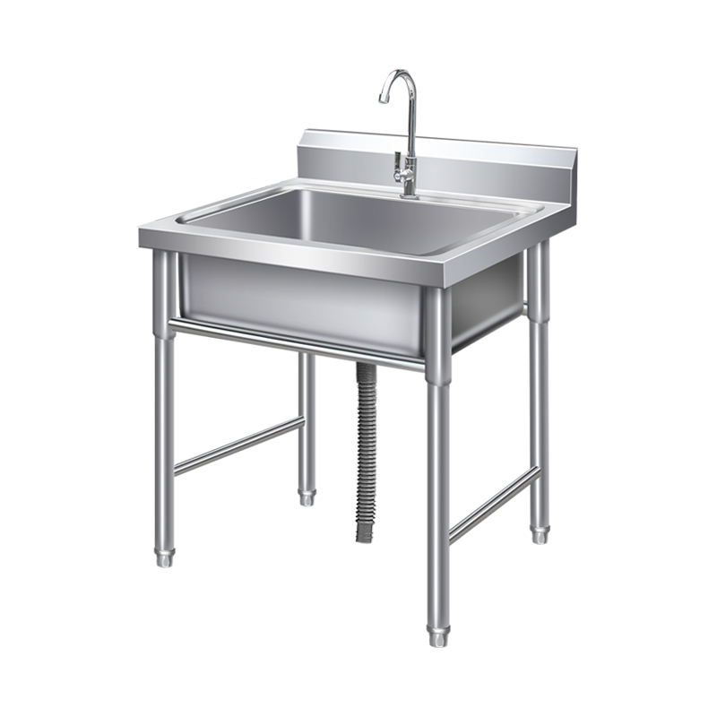 Commercial Kitchen Double Sink - Fregadero comercial de acero inoxidable, individual,