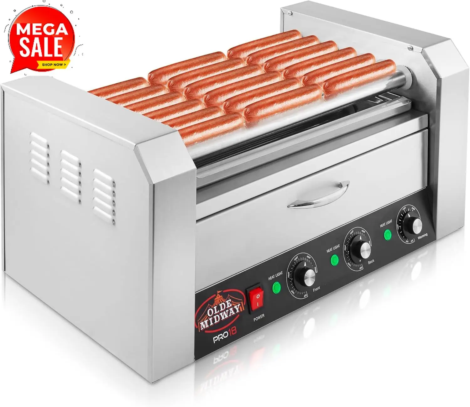 Hot Dog Roller Grill - Máquina para Asar 18 Hot Dogs