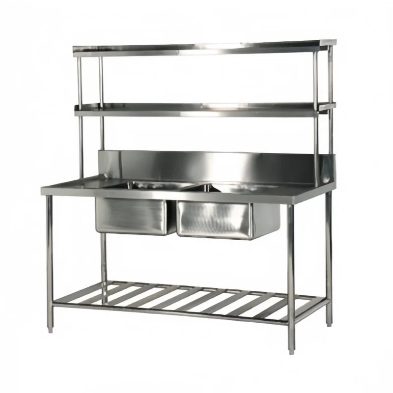 Commercial Kitchen Double Sink - Fregadero Doble Comercial de Acero Inoxidable