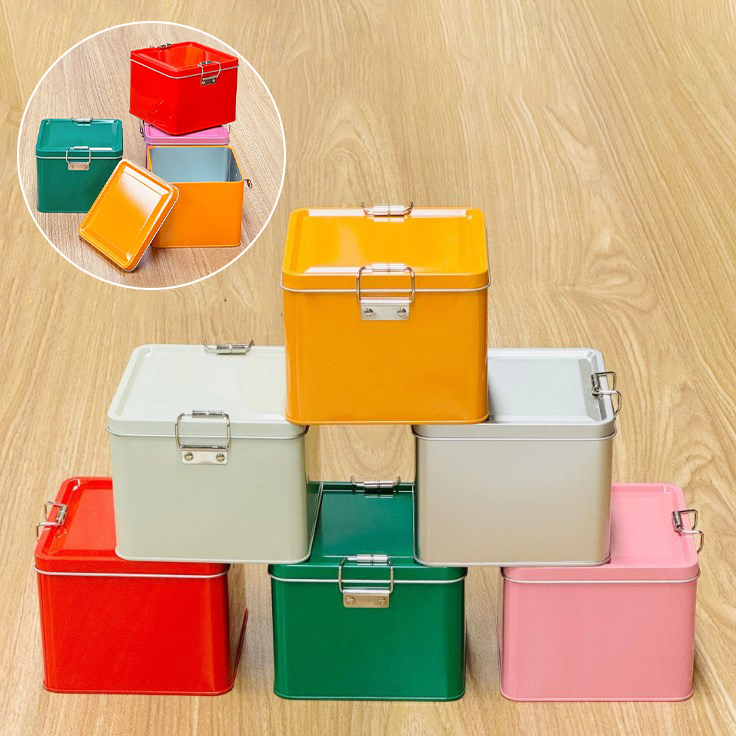 Commercial Kitchen Utensil Organizer - Caja de hojalata cuadrada para galletas