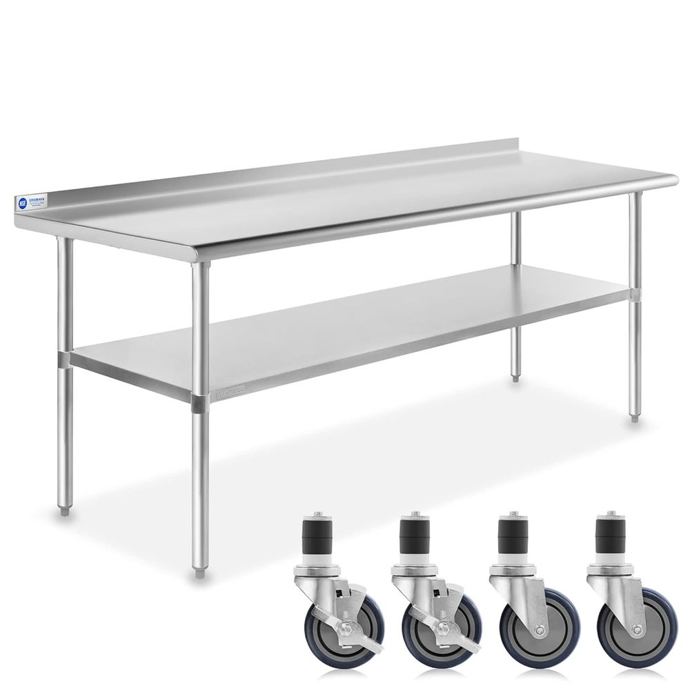 Commercial Kitchen Backsplash - Mesa de Acero Inoxidable de 72