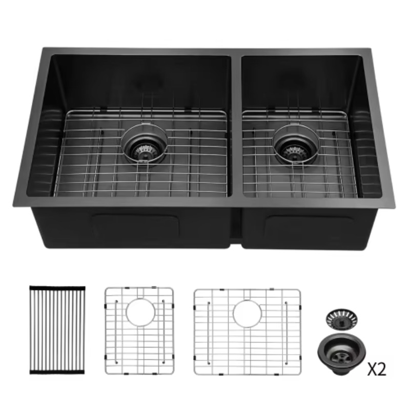 Commercial Kitchen Double Sink - Fregadero Doble Grande Moderno para Cocina