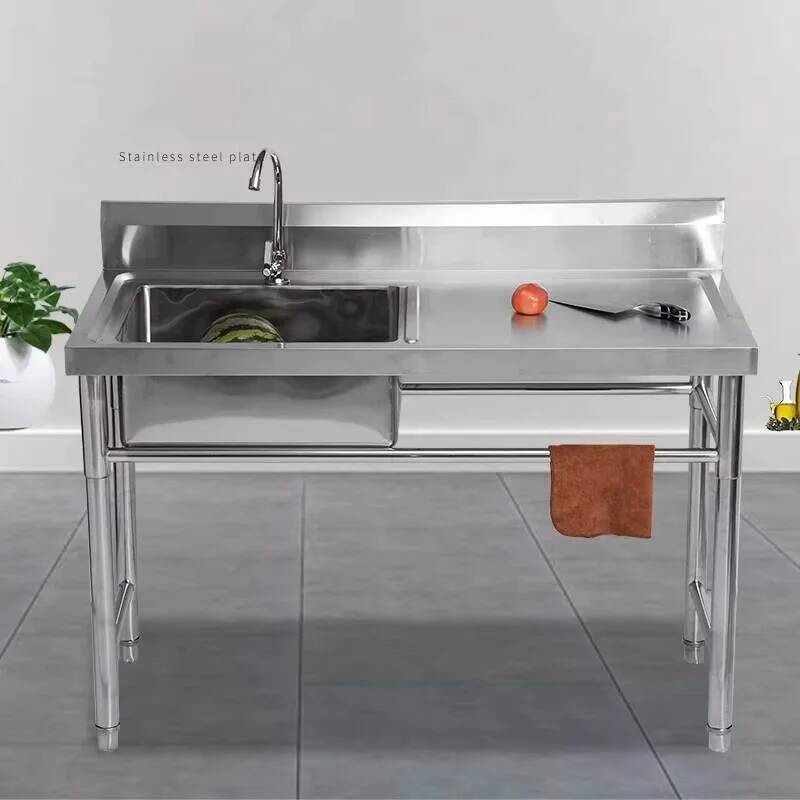 Commercial Kitchen Double Sink - Fregadero Comercial Integrado de Acero Inoxidable