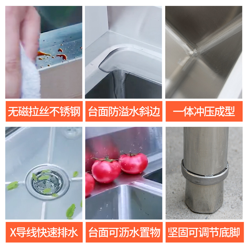 Fregadero comercial de acero i - Commercial Kitchen Double Sink reseña y precio