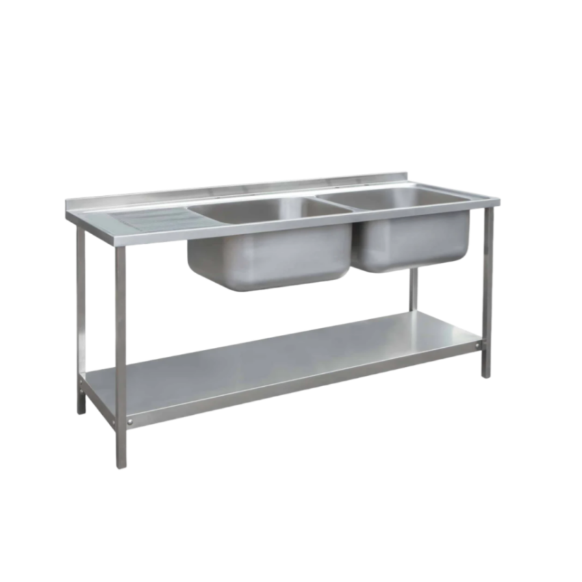 Fregadero de cocina comercial  - Commercial Kitchen Double Sink reseña y precio