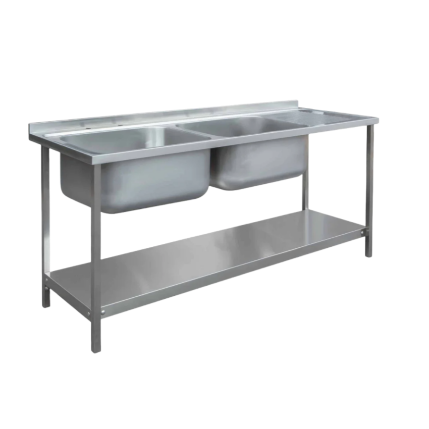 Fregadero de cocina comercial  - Commercial Kitchen Double Sink reseña y precio