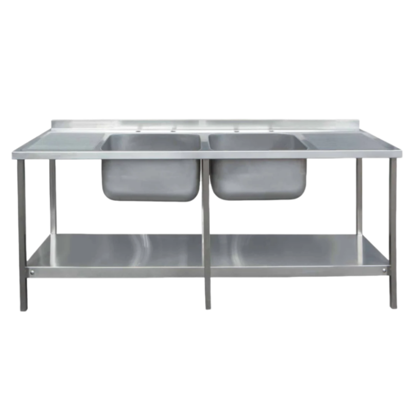 Fregadero de cocina comercial  - Commercial Kitchen Double Sink reseña y precio