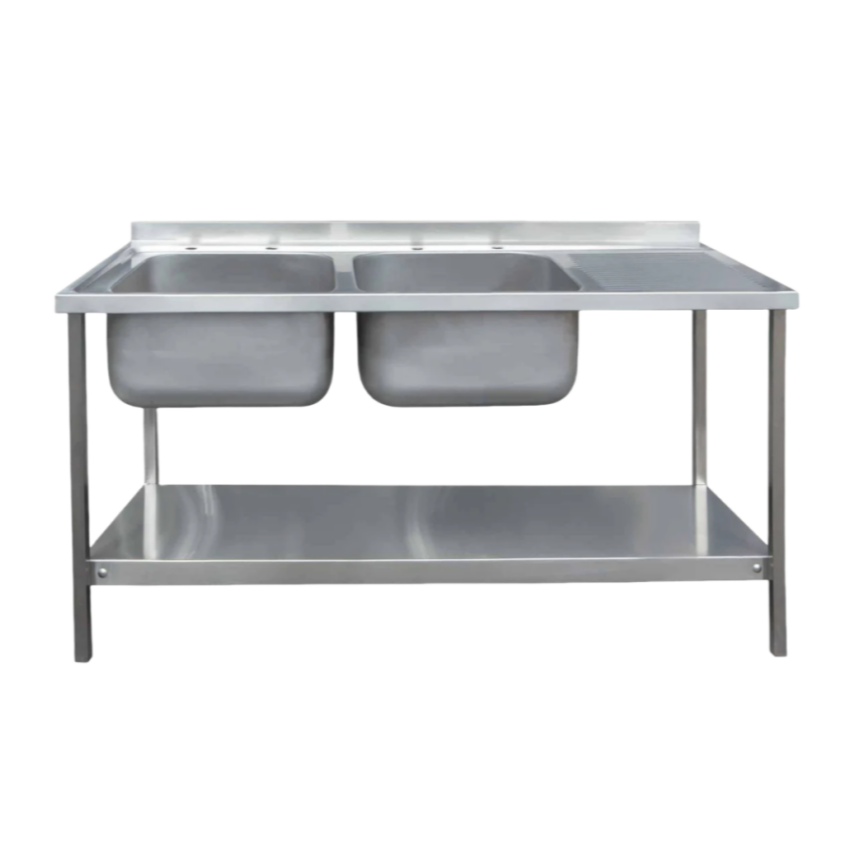 Fregadero de cocina comercial  - Commercial Kitchen Double Sink reseña y precio