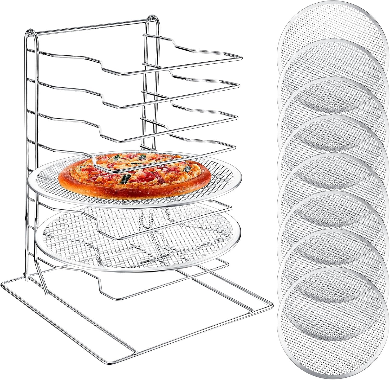 Estante para pizzas de 8 nivel - Commercial Kitchen Rack reseña y precio