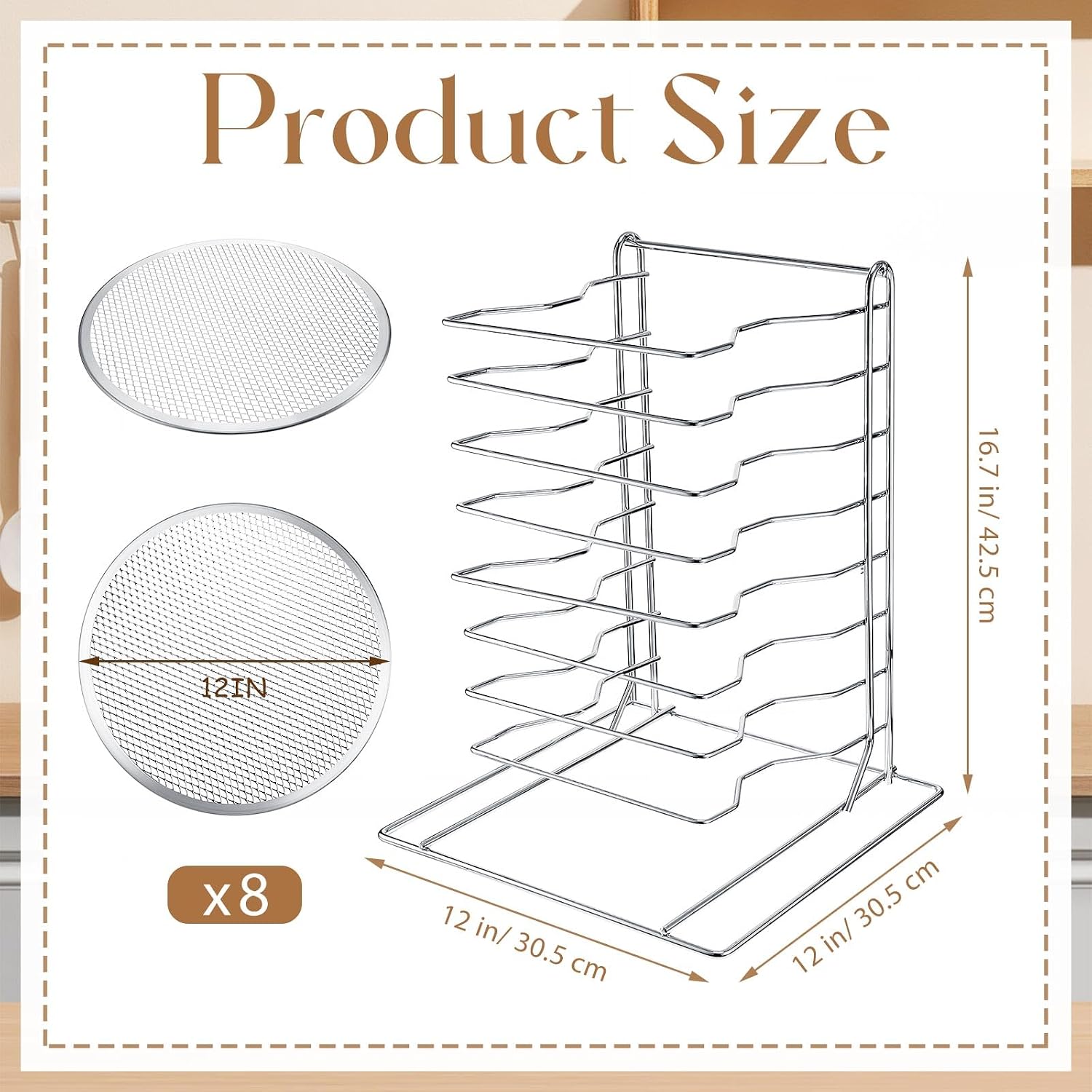 Estante para pizzas de 8 nivel - Commercial Kitchen Rack reseña y precio