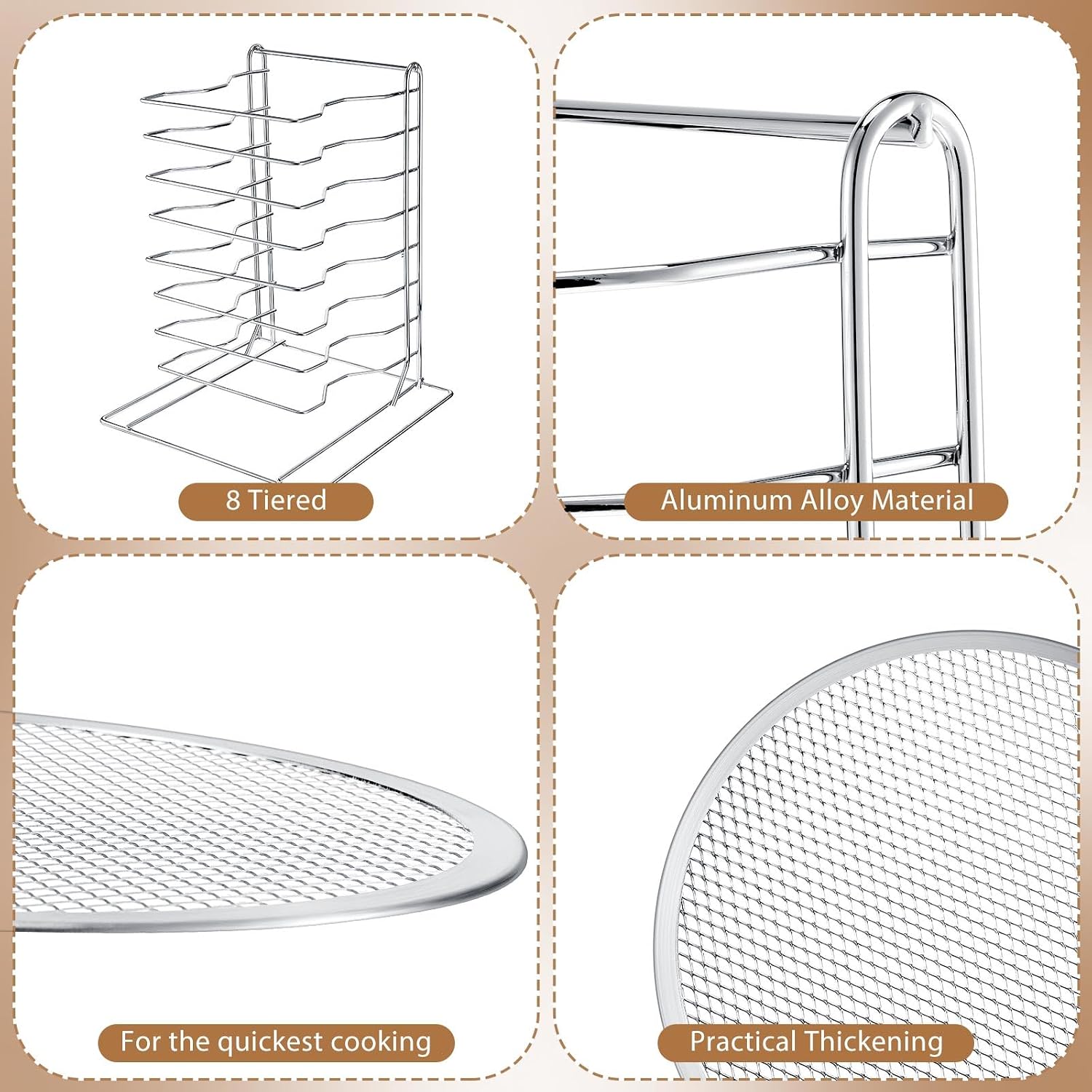 Estante para pizzas de 8 nivel - Commercial Kitchen Rack reseña y precio