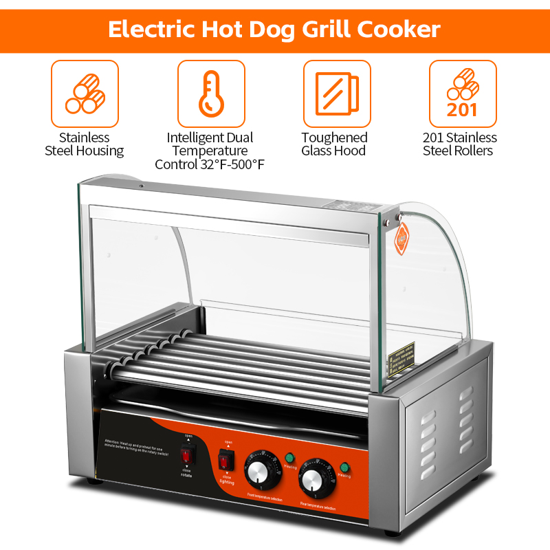Parrilla eléctrica de acero in - Hot Dog Roller Grill reseña y precio