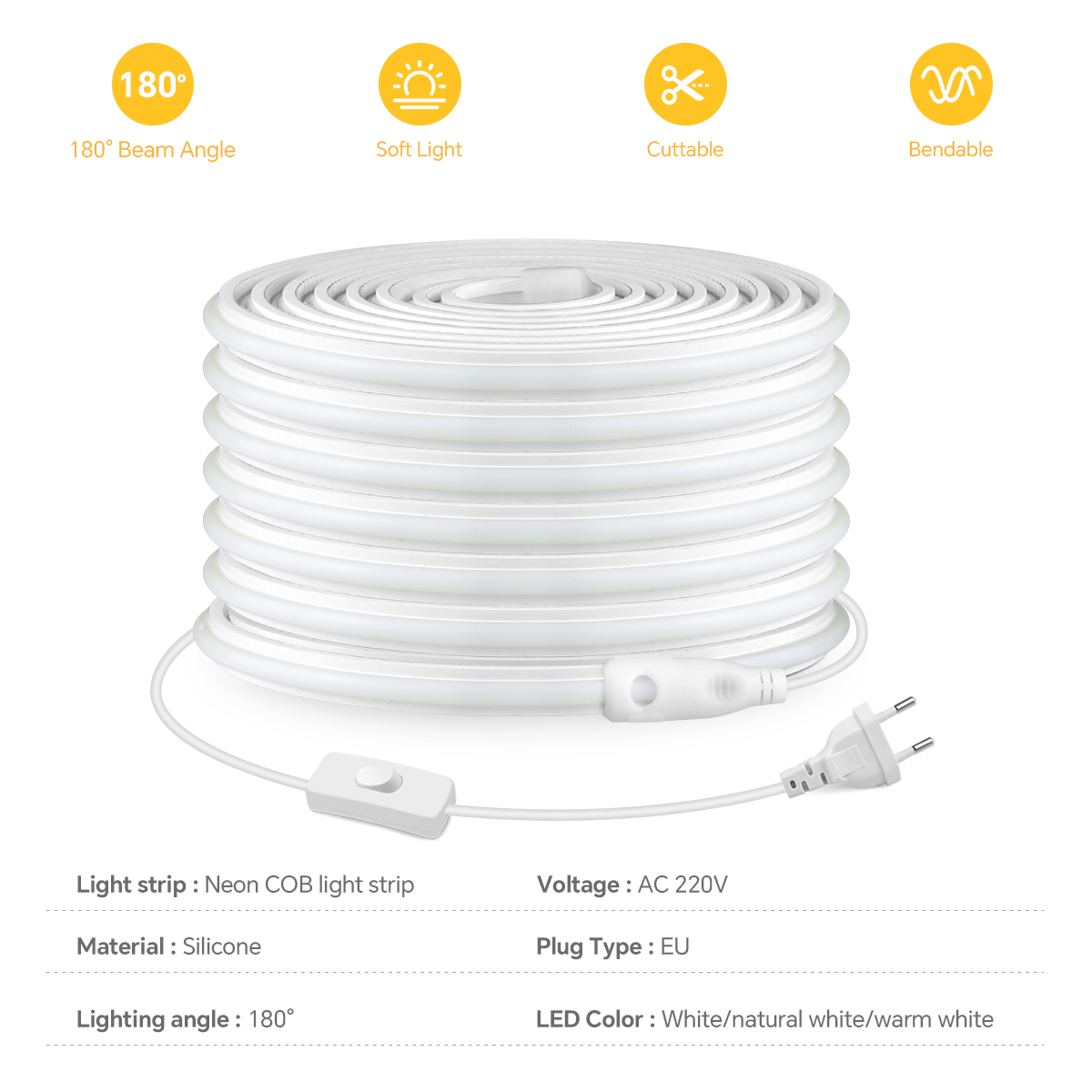 Tira de luces LED COB de 220V, - Commercial Kitchen Lights reseña y precio