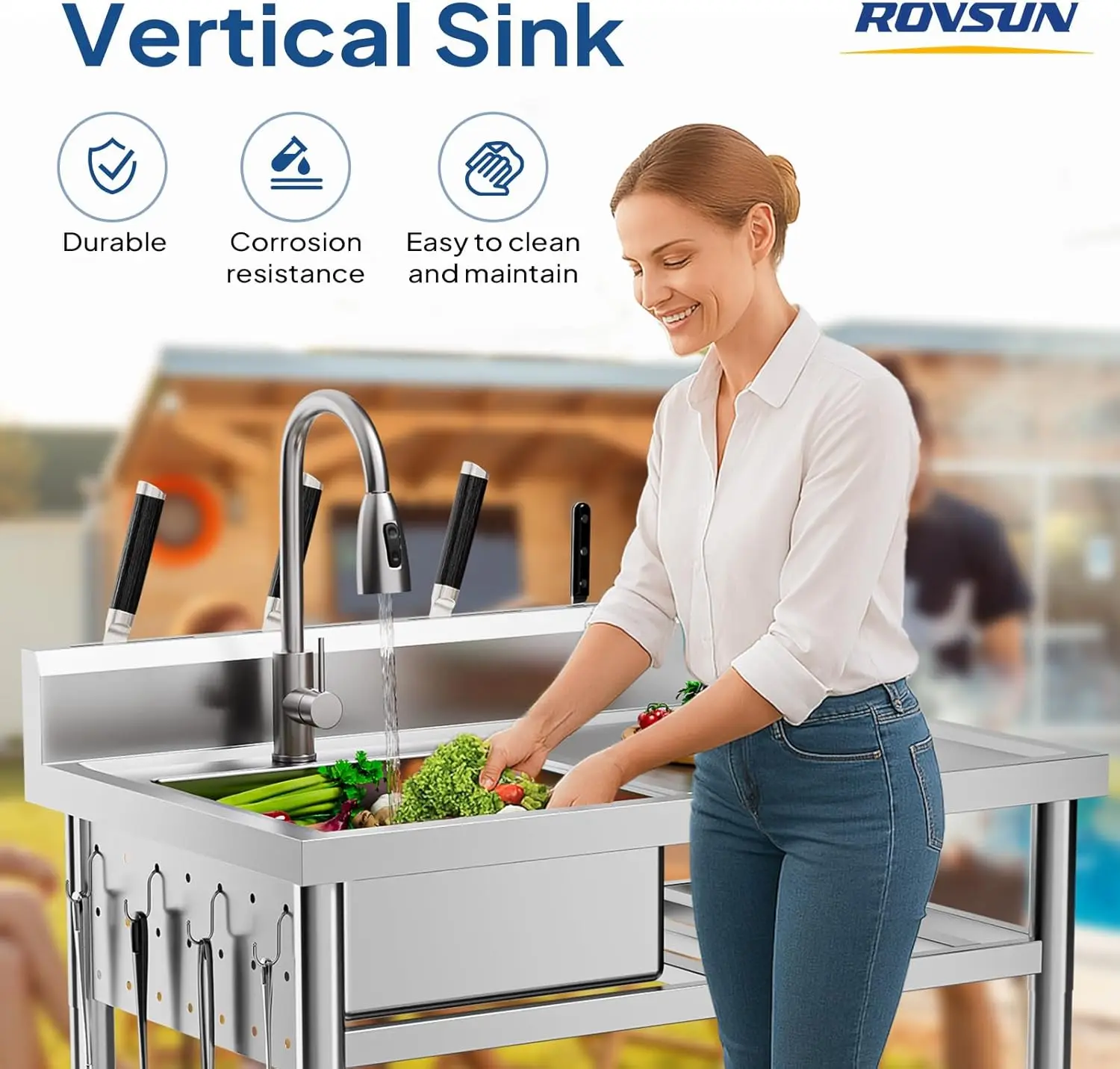 Fregadero Utilitario de Acero  - Commercial Kitchen Double Sink reseña y precio