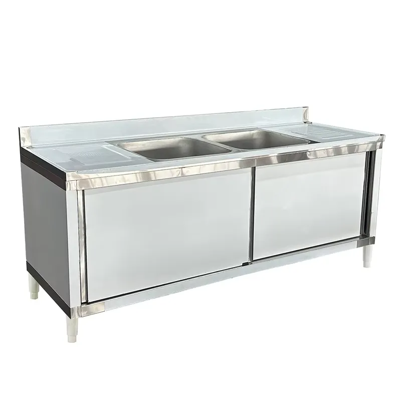 Fregadero comercial de acero i - Commercial Kitchen Double Sink reseña y precio