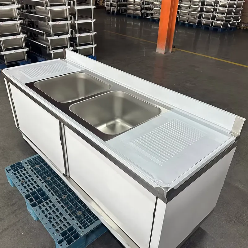 Fregadero comercial de acero i - Commercial Kitchen Double Sink reseña y precio