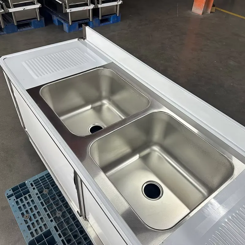 Fregadero comercial de acero i - Commercial Kitchen Double Sink reseña y precio