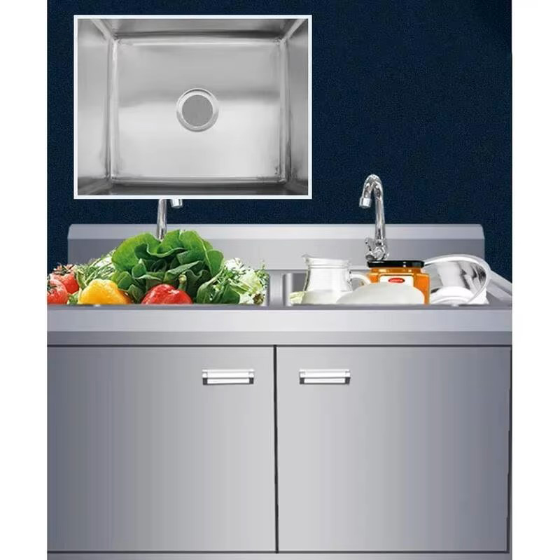 Fregaderos de cocina de metal  - Commercial Kitchen Double Sink reseña y precio