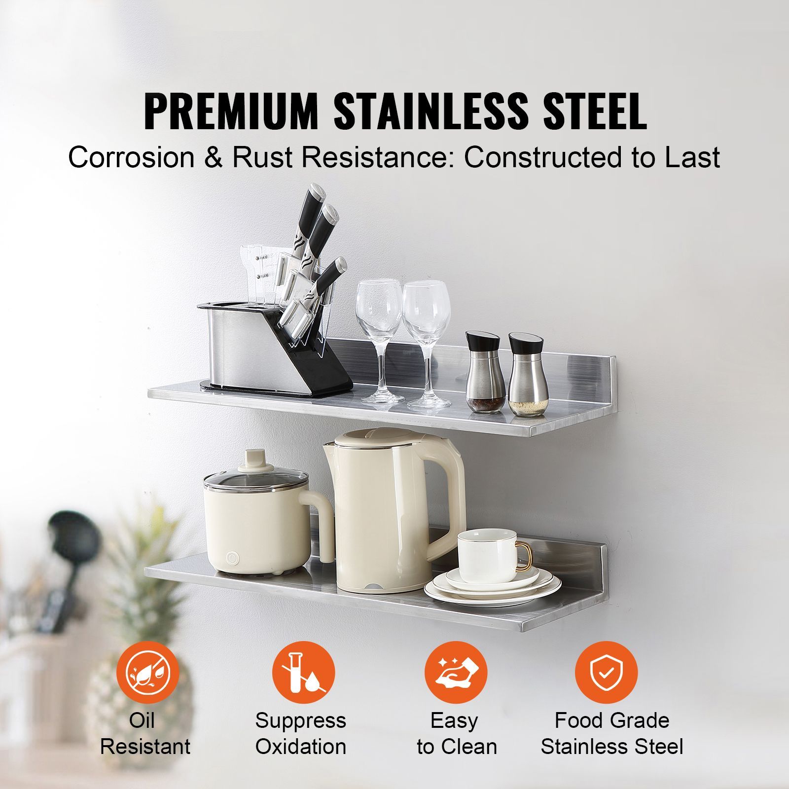 Estante de acero inoxidable de - Commercial Kitchen Backsplash reseña y precio
