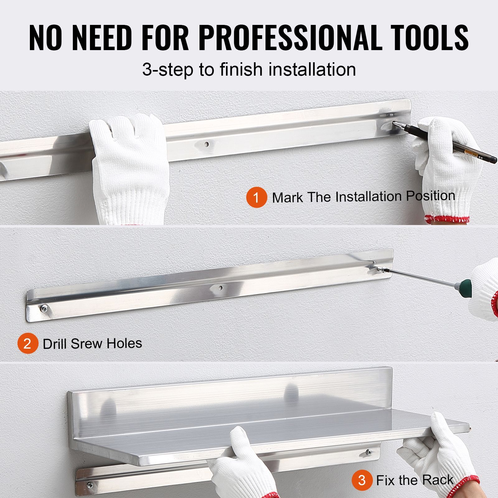 Estante de acero inoxidable de - Commercial Kitchen Backsplash reseña y precio