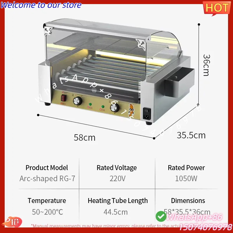 Máquina de BBQ con Control de  - Hot Dog Roller Grill reseña y precio