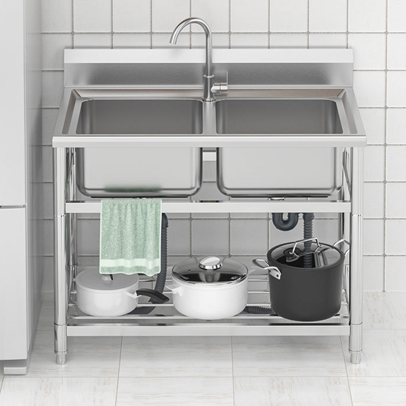 Fregadero comercial de acero i - Commercial Kitchen Double Sink reseña y precio