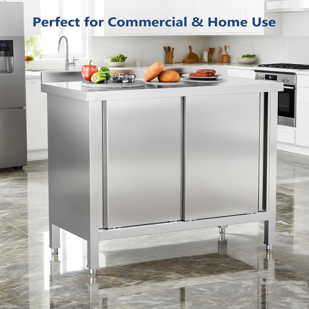 Mesa de Acero Inoxidable con G - Commercial Kitchen Backsplash reseña y precio