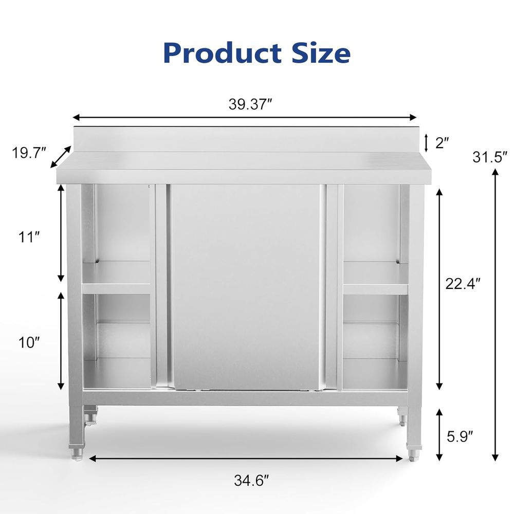 Mesa de Acero Inoxidable con G - Commercial Kitchen Backsplash reseña y precio