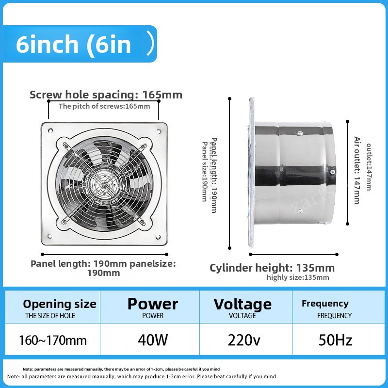 Ventilador de cocina de acero  - Commercial Kitchen Exhaust Fan reseña y precio