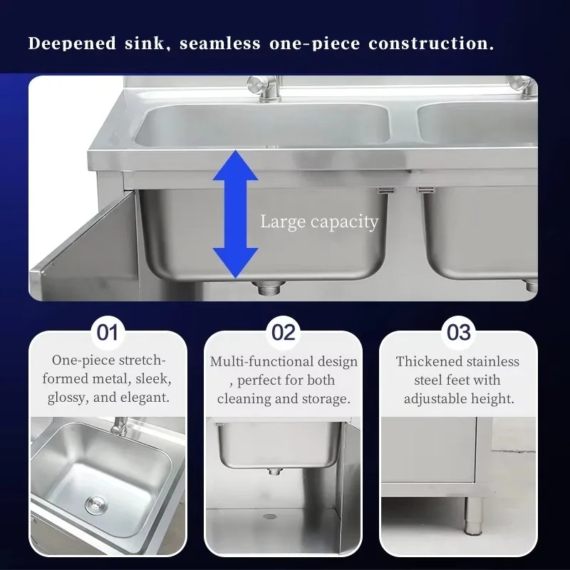 Fregadero Comercial de Acero I - Commercial Kitchen Double Sink reseña y precio