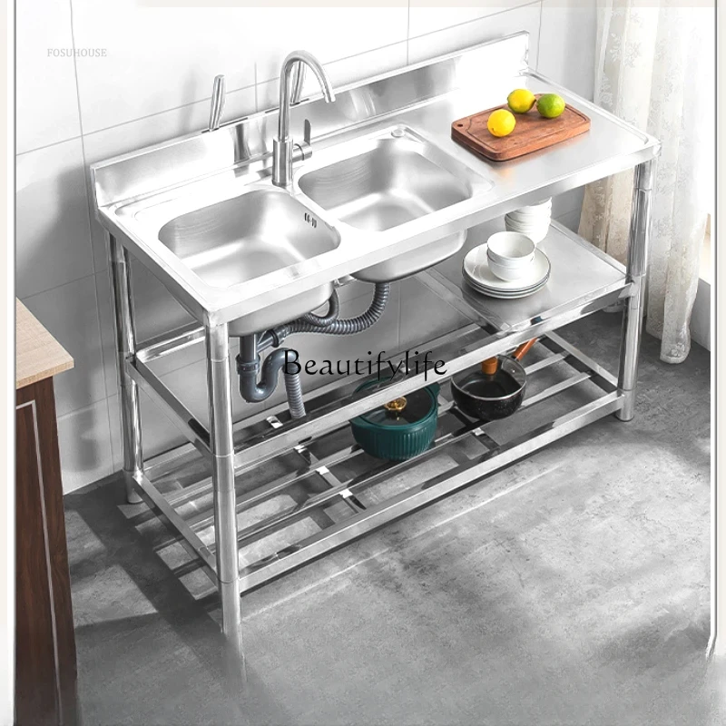 Fregaderos de cocina modernos  - Commercial Kitchen Double Sink reseña y precio